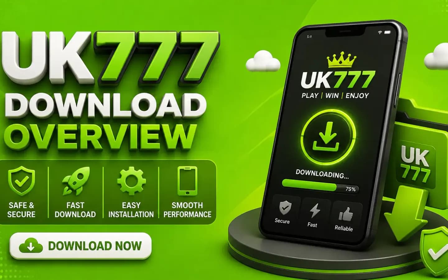 UK777 download overview — APK and app access Overview of UK777 download options showing APK and app access on a mobile device