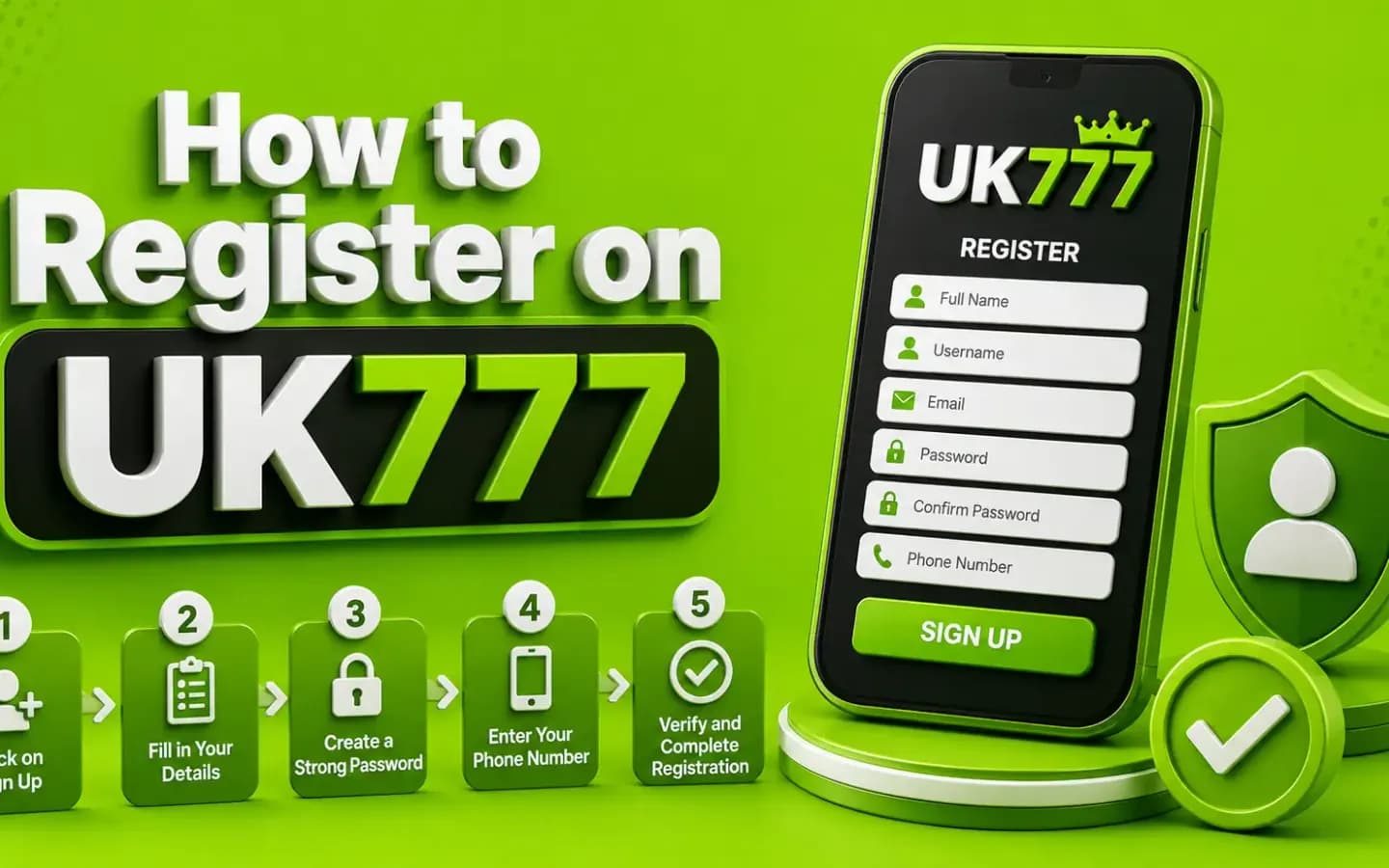 How to register on UK777 How to register on UK777, showing the account creation form being filled in