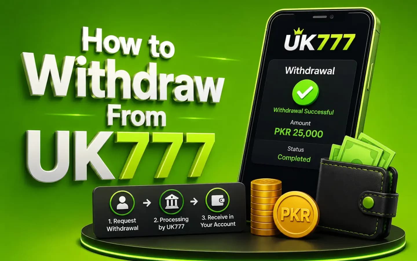 How to withdraw from UK777 How to withdraw from UK777, showing the cash-out request being submitted